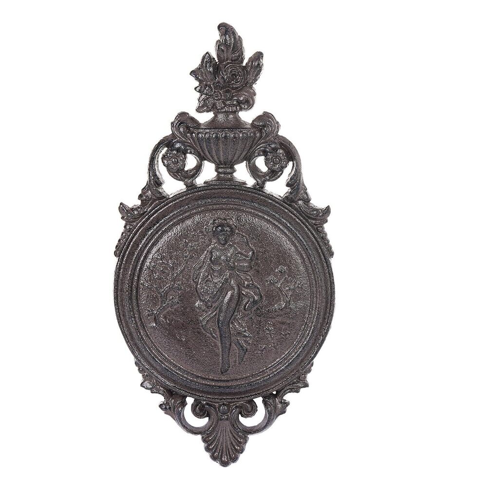 5657 Ornate Cast Iron Wall Art Plaque – Classical Relief in French Country